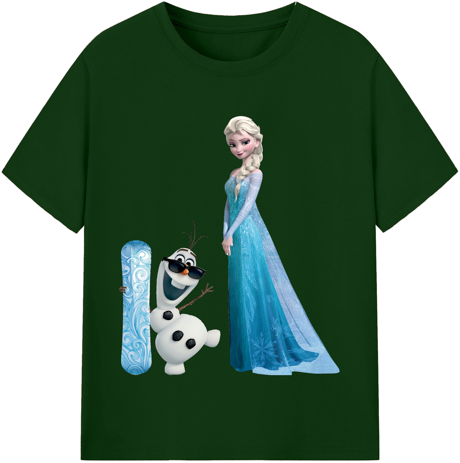 （画像用） アナと雪の女王 アンナ エルサ Frozen Anna Elsa 綿100％半袖Tシャツ（フロントプリント）